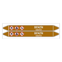 Značení potrubí, benzín,2 ks, 450 × 52 mm